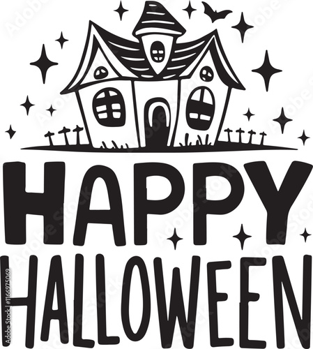 Happy Halloween House Vector Illustration Graphic photo