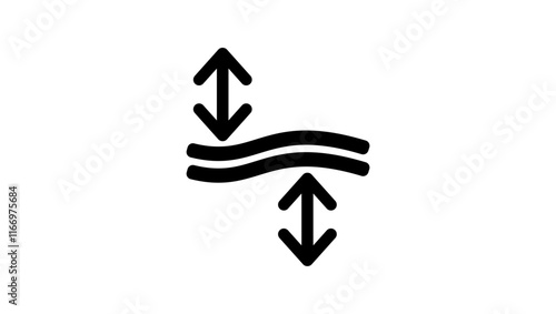 Elasticity symbol, Black isolated silhouette