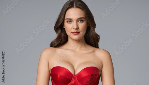 Wallpaper Mural A woman wearing a red strapless bra. Torontodigital.ca