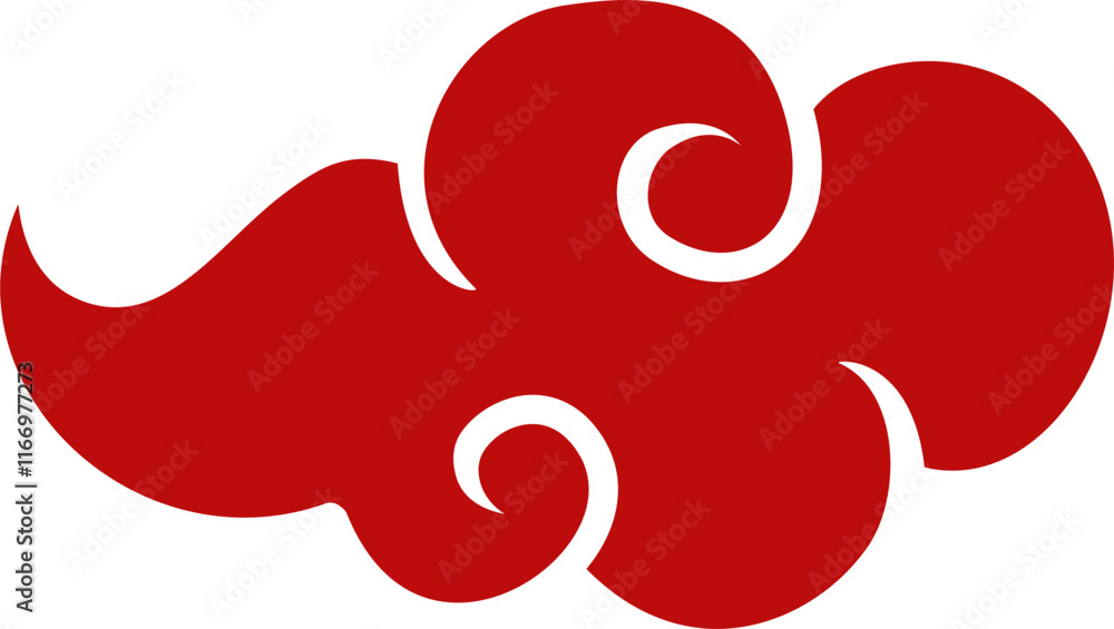 Obraz premium Curly cloud design element vector