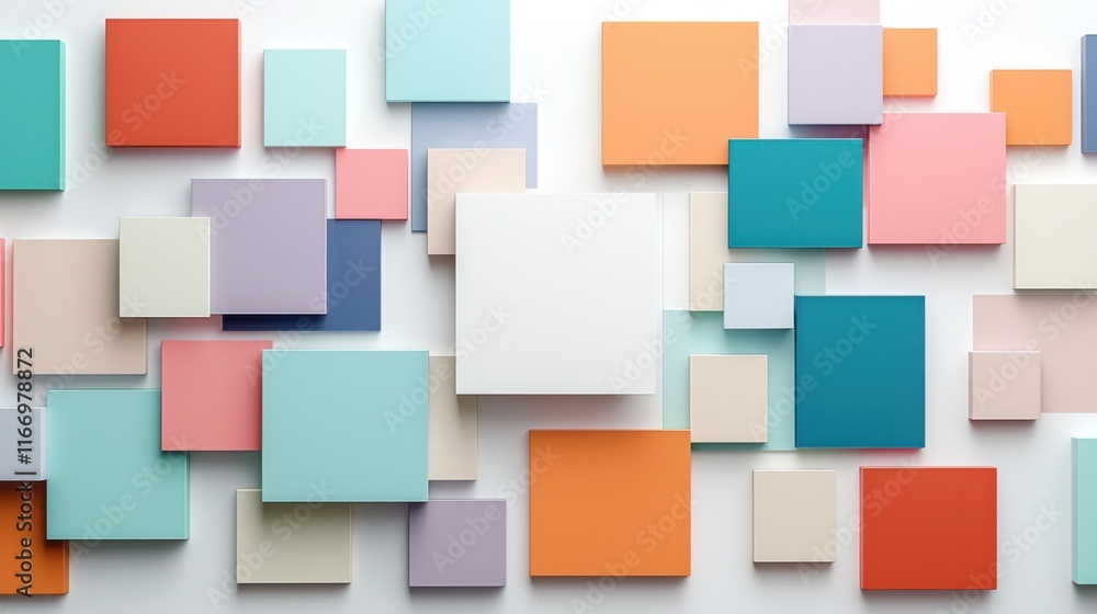 A vibrant arrangement of colorful square tiles in various shades, creating an eye-catching abstract design on a light background. A vibrant arrangement of colorful square tiles in various shades, creating an eye-catching abstract design on a light background.