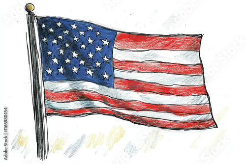 american flag  drawing background