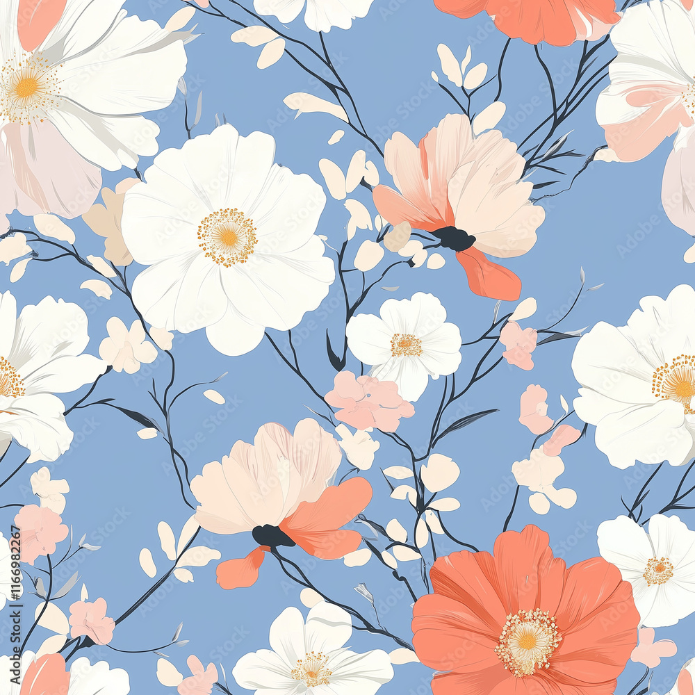custom made wallpaper toronto digitalSeamless pattern of flowers