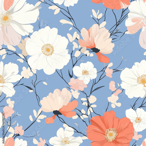 Wallpaper Mural Seamless pattern of flowers Torontodigital.ca