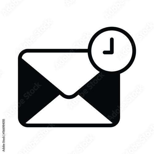 Envelope with a clock symbolizing time related mail or messages