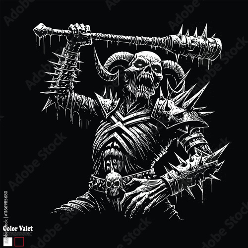 black and white illustration