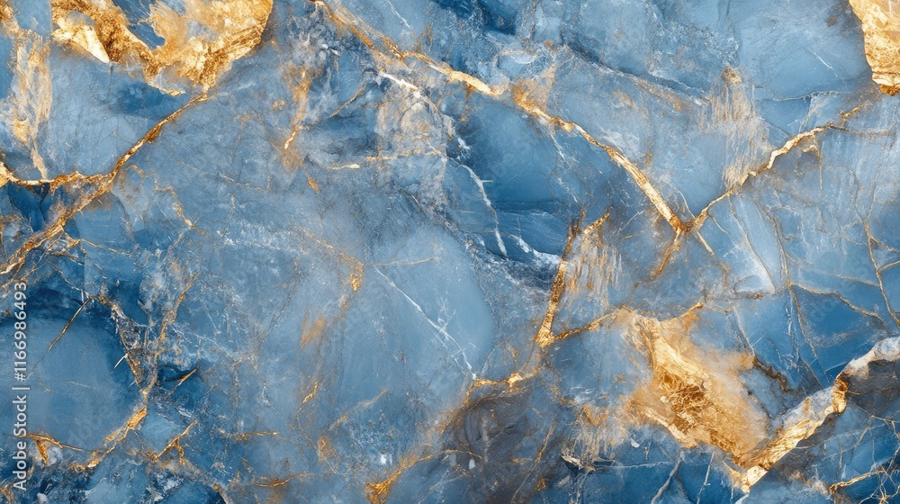 Fototapeta premium Gold and blue marble stone textured background wallpaper. Illustration
