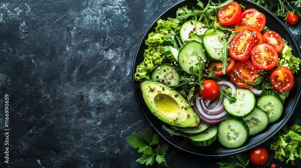 Fresh Avocado Cucumber Tomato Salad With Red Onion Fresh Avocado Cucumber Tomato Salad With Red Onion