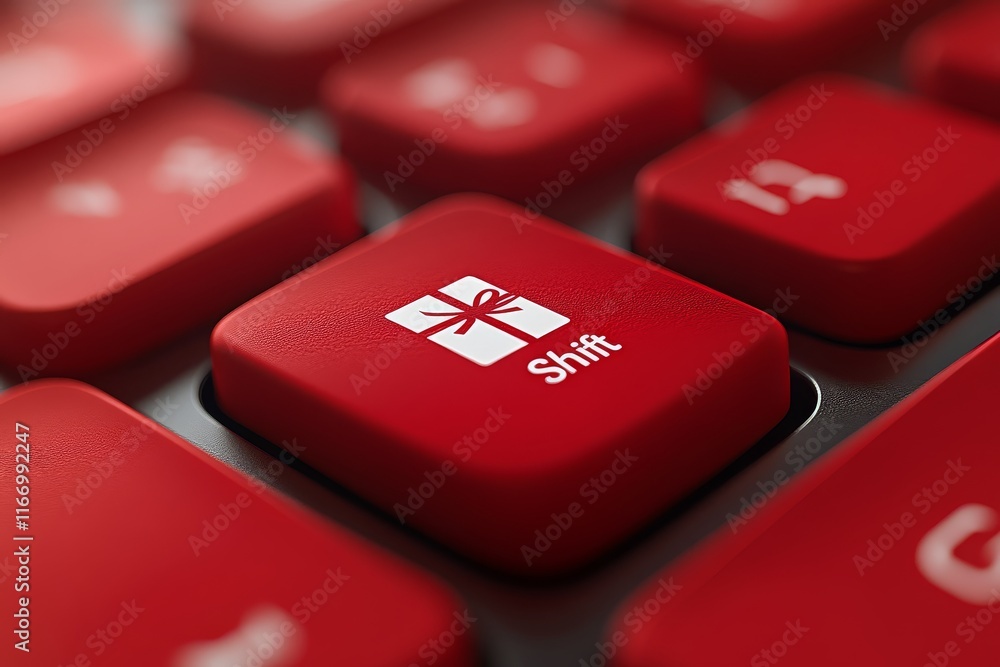 Red keyboard button with white Red keyboard button with white