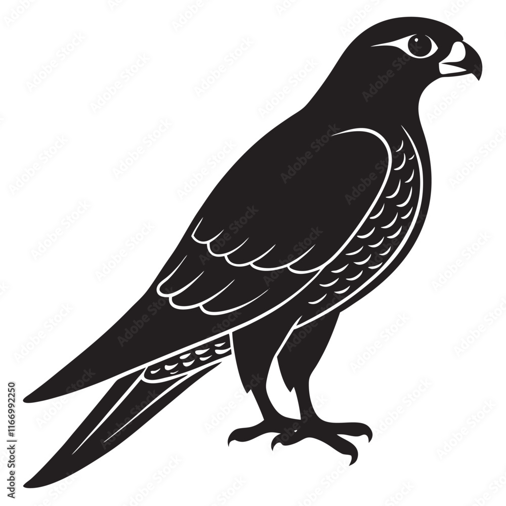 Obraz premium Falcon silhouette vector illustration