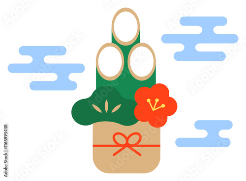 門松のイラスト素材・お正月・縁起物