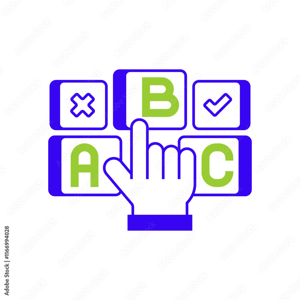 Multiple Choice Line Icon. linear style sign for mobile concept and web design. Outline vector icon. Multiple Choice Line Icon. linear style sign for mobile concept and web design. Outline vector icon.