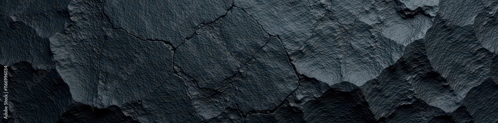 Fototapeta premium Dark gray black slate, rough texture, stone background , grey, wall