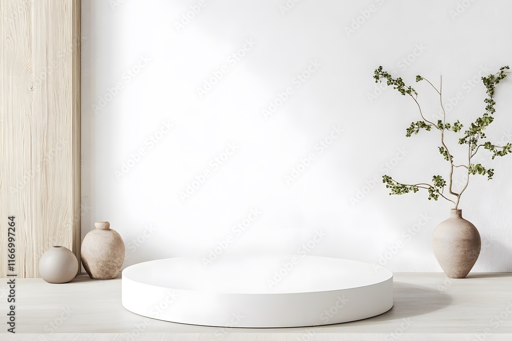 Abstract podium for product on white studio room background Abstract podium for product on white studio room background