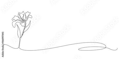 Wallpaper Mural continuous line drawing of a hibiscus flower.one line drawing of a hibiscus flower.simple single line vector illustration.isolated white background Torontodigital.ca