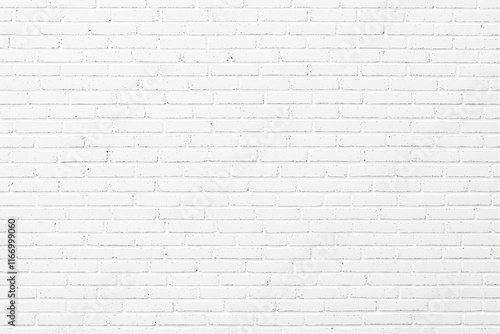 A clean white brick wall texture, minimalistic style, with a uniform pattern. Neutral background ideal for design concepts, Ai generative © PlanetOfVectors