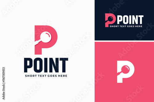 Initial Letter P with Magnifying Glass Magnifier Lupe for Searching Browsing logo design