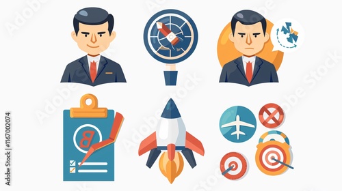 Professional Business Strategy Icon Collection for Creative Presentations