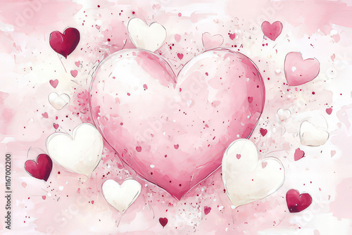 elegant Valentine's day design with colorful hearts, valentine's day card, background