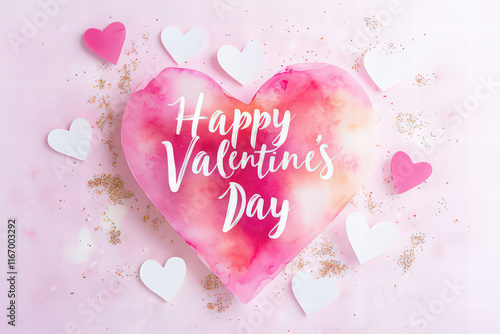 elegant Valentine's day design with pink hearts, valentine's day card, background