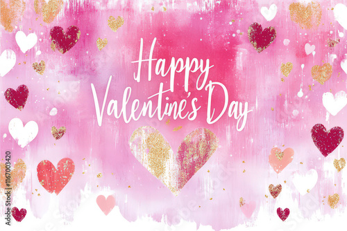 elegant Valentine's day design with pink hearts, valentine's day card, background