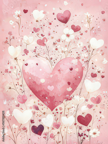 elegant Valentine's day design with colorful hearts, valentine's day card, background
