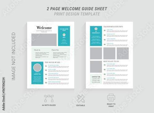 Home rental welcome book guide flyer