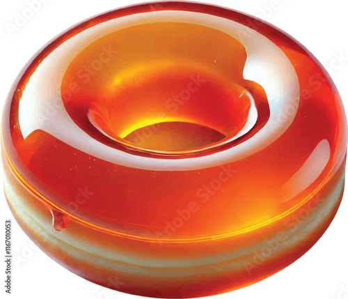 Glossy orange Jelly Donut 