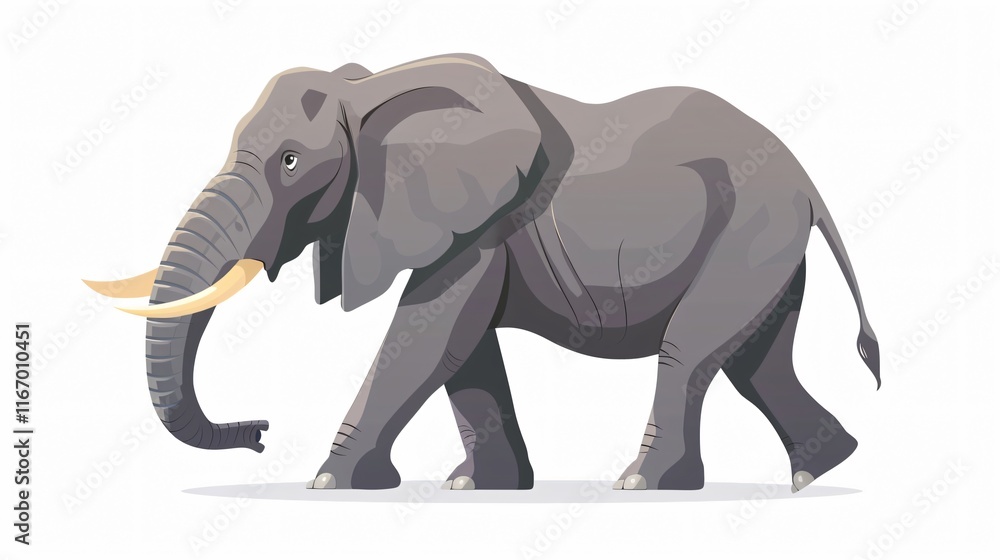 Fototapeta premium Majestic Gray African Elephant Walking - Exotic Wildlife Photography