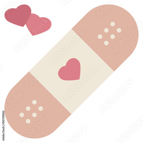 heart love health plaster heal flat style icon