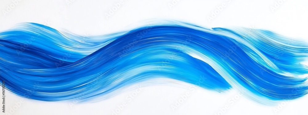 Fototapeta premium Abstract Blue Fluid Brush Strokes Elegant Energetic Aqua Gradient Painting Background