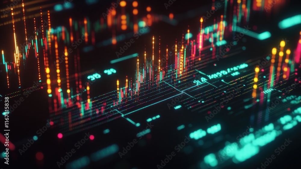 Abstract Digital Interface with Neon Lights Abstract Digital Interface with Neon Lights