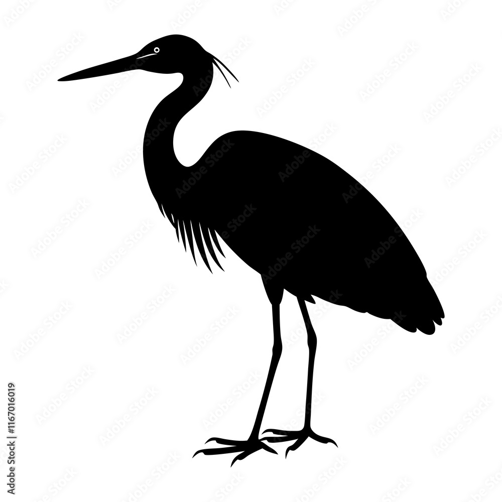Obraz premium Egret Silhouette vector illustration