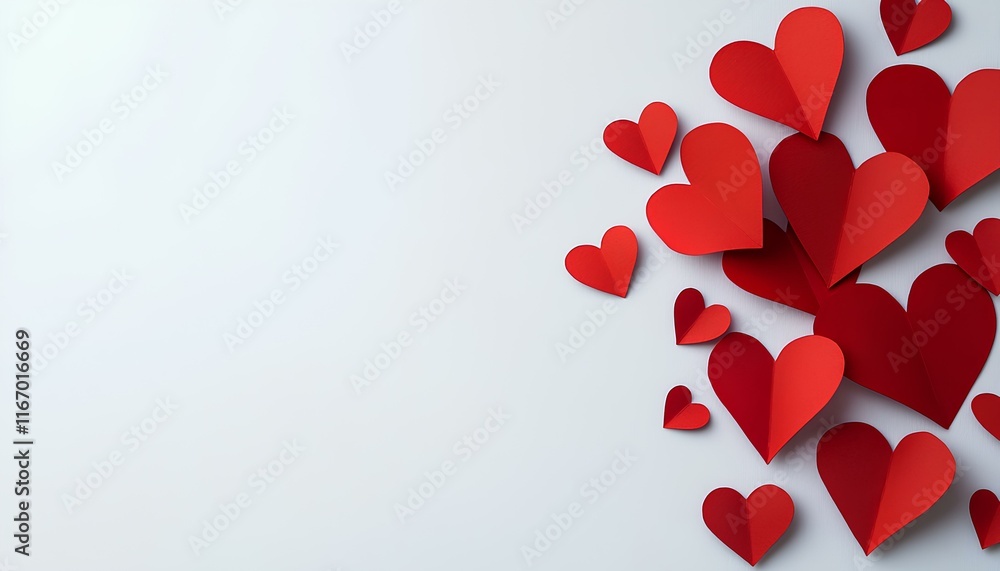 red hearts on a white background for Valentine's Day. red paper hearts border frame top view. paper heart in red color for romantic and love designs flat lay. paper red heart top view flat lay red hearts on a white background for Valentine's Day. red paper hearts border frame top view. paper heart in red color for romantic and love designs flat lay. paper red heart top view flat lay