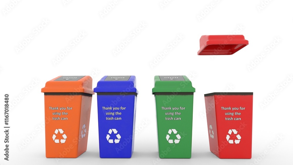 trash can recycle bin with white background trash can recycle bin with white background