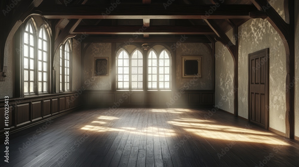 Medieval room, hall interior. Full of light cinematic light. Made with Medieval room, hall interior. Full of light cinematic light. Made with