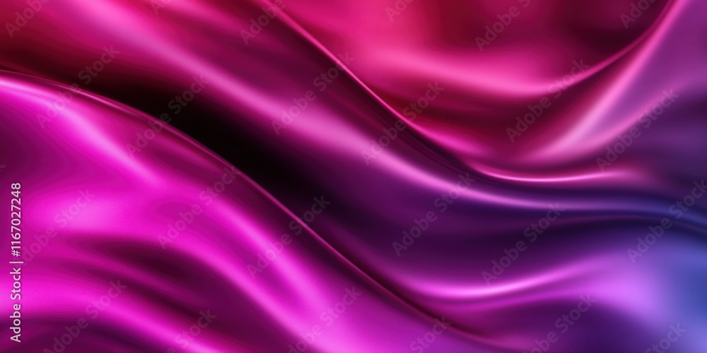Obraz premium Smooth fabric displays vibrant waves in purple and pink hues, creating a dynamic flow that highlights light and texture beautifully