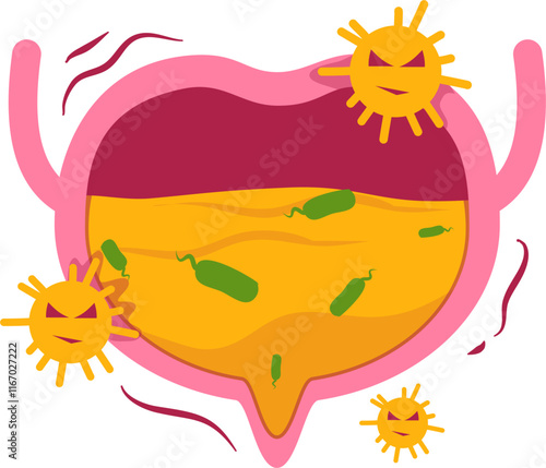 bladder disease. Urinary tract infection Illustration