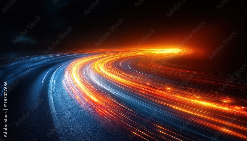Dynamic Light Trails Abstract Speed Motion Highway Transport Night Car Movement Dynamic Light Trails Abstract Speed Motion Highway Transport Night Car Movement