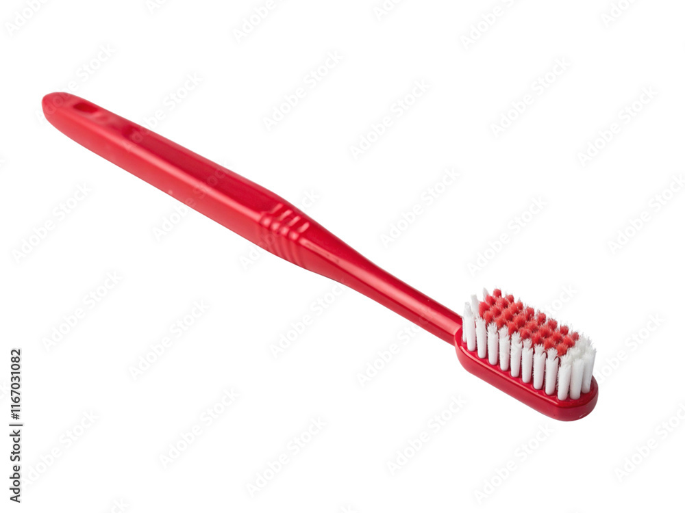 Red toothbrush isolated on a transparent background Red toothbrush isolated on a transparent background