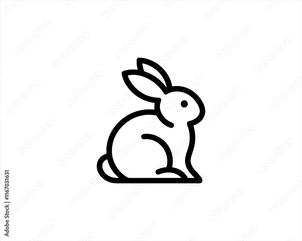 Rabbit logo design icon symbol vector illustration