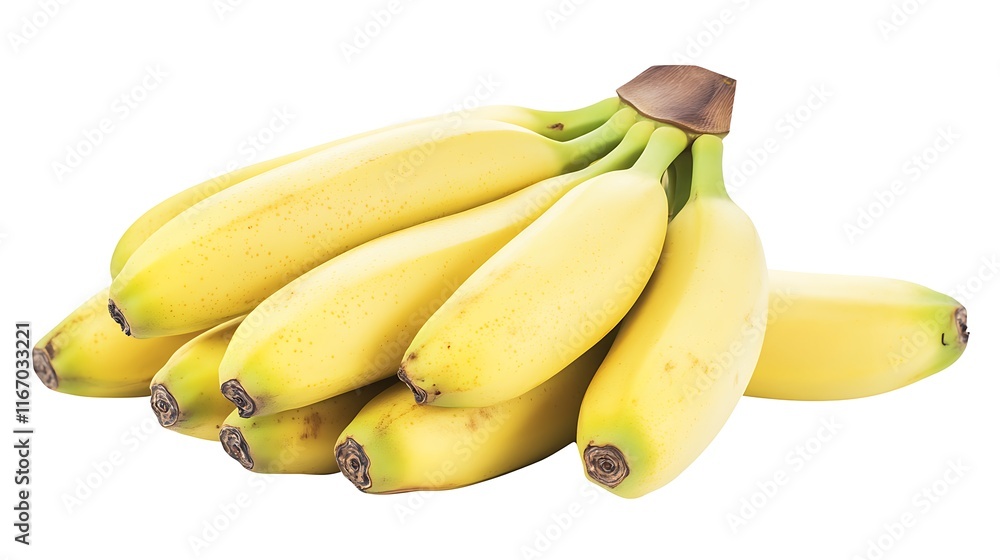 A Bunch of Ripe Yellow Bananas Isolated on White Background A Bunch of Ripe Yellow Bananas Isolated on White Background