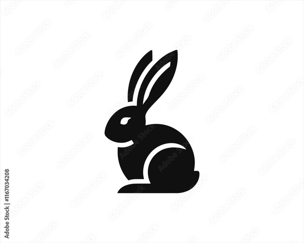 Rabbit logo design icon symbol vector illustration