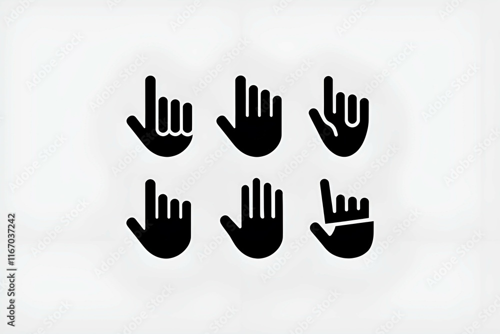 black hand gestures pointing upward in various styles and forms, modern and minimalistic design perfect for communication themes, symbolic art, or creative decor in black and white patterns black hand gestures pointing upward in various styles and forms, modern and minimalistic design perfect for communication themes, symbolic art, or creative decor in black and white patterns