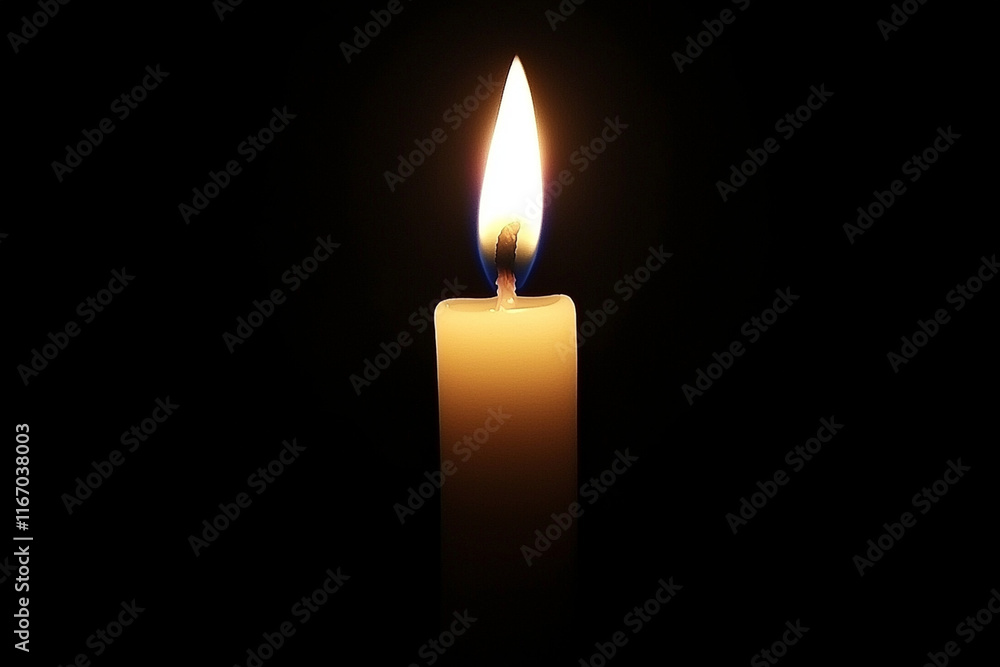 Soft glow of a candle illuminating the darkness Soft glow of a candle illuminating the darkness