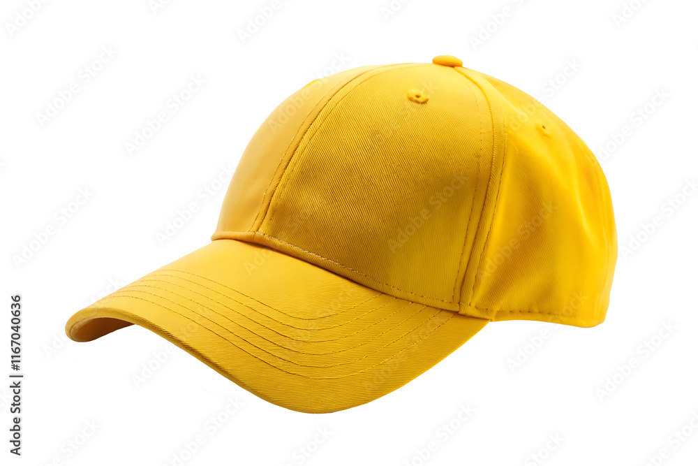 Fototapeta premium yellow cap hat isolated on white background PNG.AI GENERATED