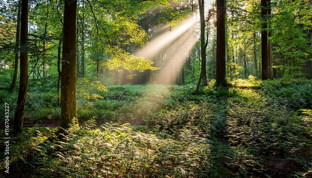 Naklejka premium morning in the forest