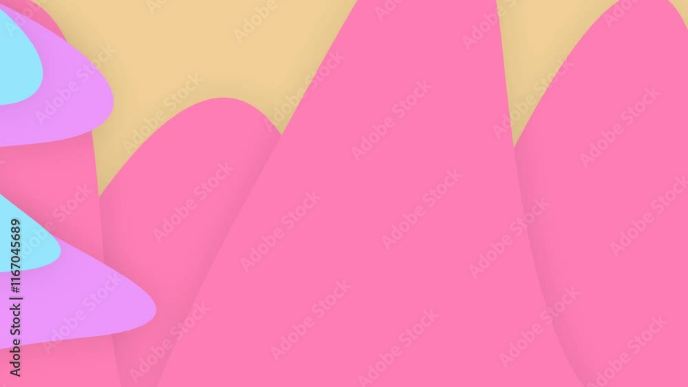 Looped cute pink animated abstract background with waves, simplicity and creativity Looped cute pink animated abstract background with waves, simplicity and creativity