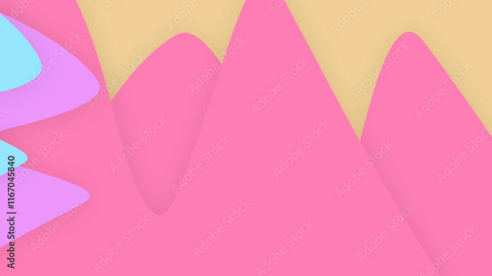 Looped cute pink animated abstract background with waves, simplicity and creativity Looped cute pink animated abstract background with waves, simplicity and creativity