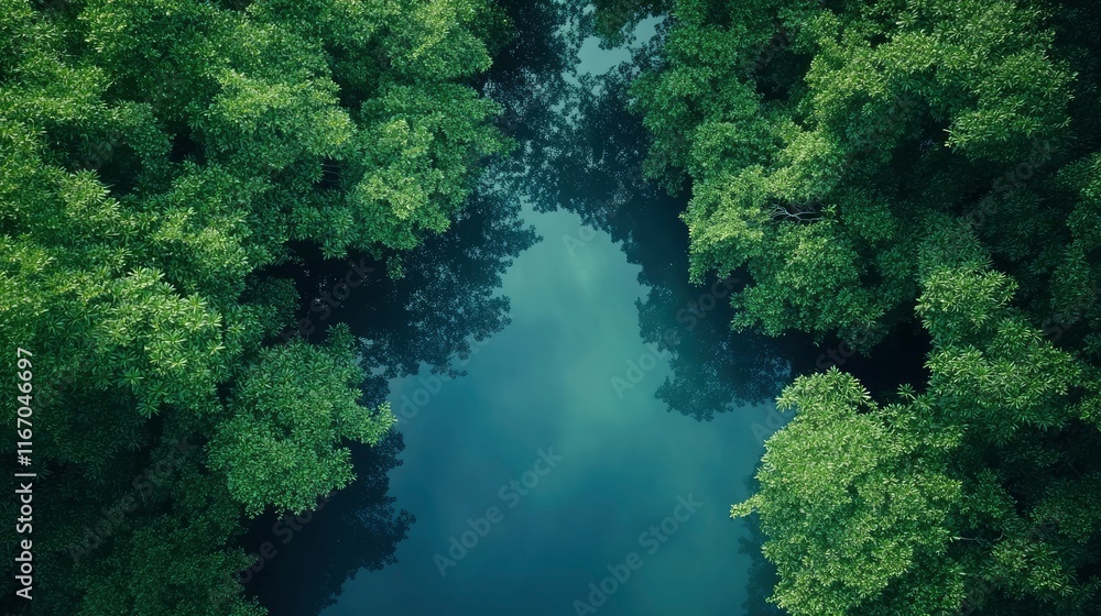 Aerial view of a mangrove forest in a swamp, a top-down perspective. A green jungle with a blue river or lake, a natural landscape background. Use an aerial drone camera to capture a bird's-eye perspe Aerial view of a mangrove forest in a swamp, a top-down perspective. A green jungle with a blue river or lake, a natural landscape background. Use an aerial drone camera to capture a bird's-eye perspe